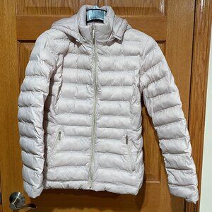 TIME AND TRU Women's S (4-6) Light Pink Hooded Packable Puffer Jacket Coat